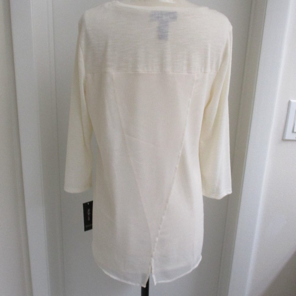 Style & Co. Ivory 3/4 Sleeve Tunic Top - Picture 7 of 8
